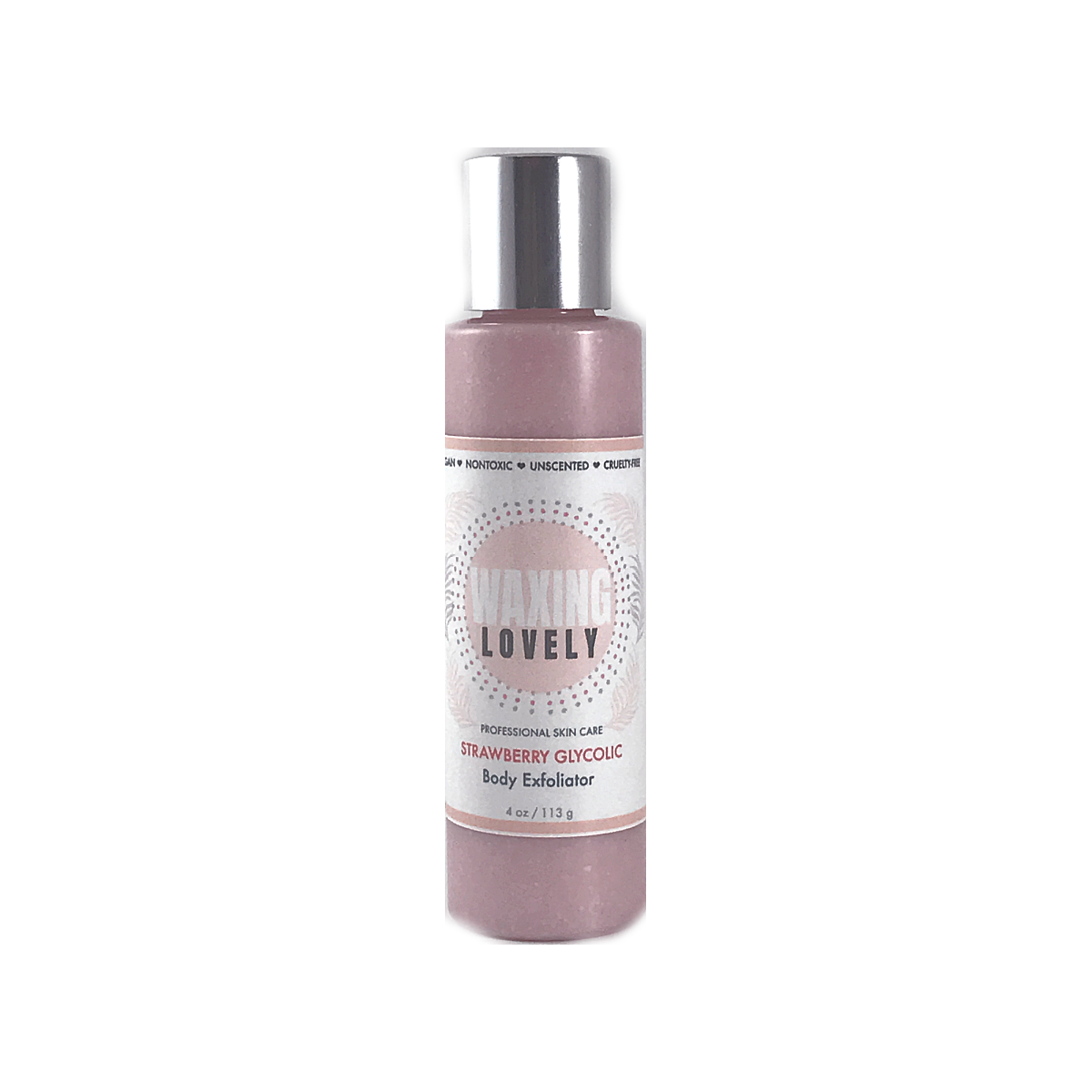 STRAWBERRY GLYCOLIC BODY EXFOLIATOR 4 oz 6 WP Waxing Lovely