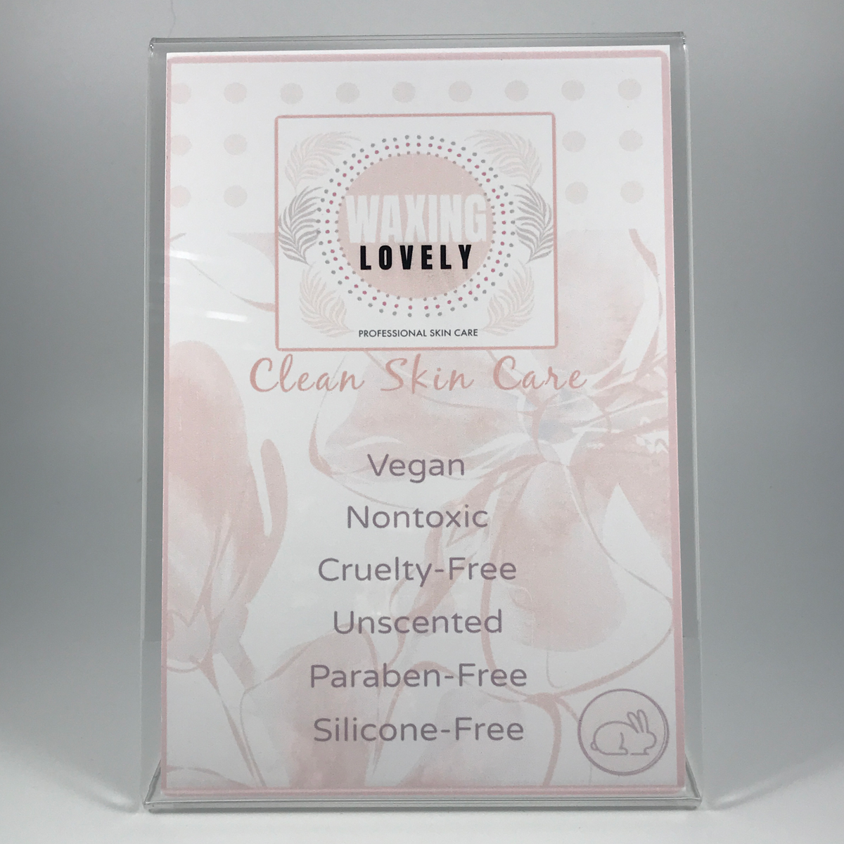 WAXING LOVELY PRODUCT INFORMATION DISPLAY SIGN 5¨x 7¨ Waxing Lovely